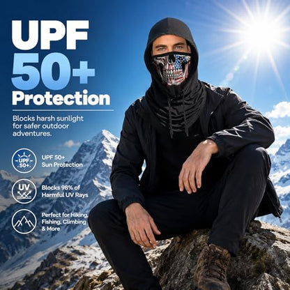 Skull Balaclava Hat for Women Men Sun UV Protection Summer Cooling Full Face Mask Cycling Hiking Fishing Outdoor Sports - color: Skull 02