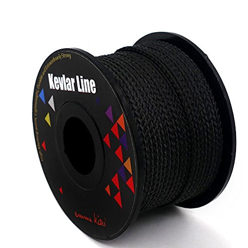 emma kites 100% Black Kevlar Braided Cord (0.4~4.6mm Dia, 50lb~1700lb) High Strength, Abrasion Flame Resistant, Tough Survival Tactical Cord Model Rocket Paracord Snare Line Fishing Assist Cord - size: 300Lbs | 100Ft