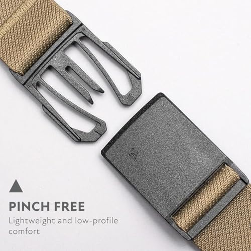 Arcade Belts Mens Explore Belt, Stretch Webbing for Max Comfort & Custom Fit, Metal-Free Buckle, Machine Washable Travel Belt - color: Sandstone