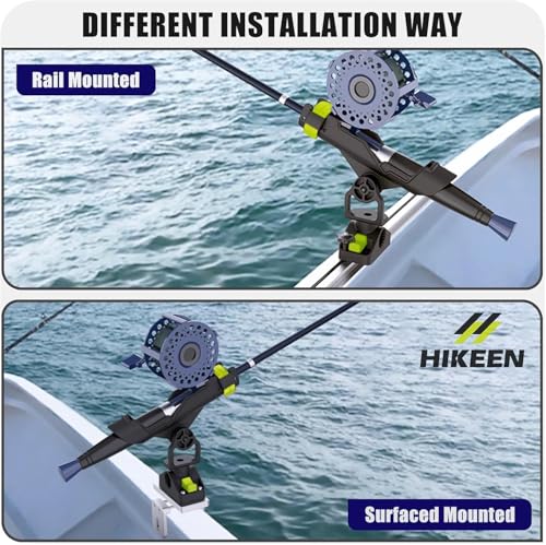 Combo Mount Fishing Rod Holders - 360 Degree Adjustable Boat Rod Rack - style: 4pack Rod Holder+rail Mount+track Mount