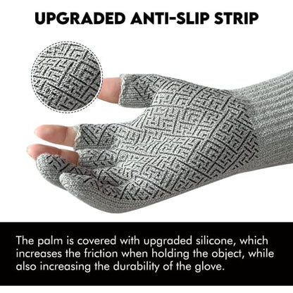 Riverruns Wool Fishing Gloves - Winter Fingerless Knitted Gloves for Men and Women 3-Cut Fingers Warm Gloves for Cold Weather, Fly Fishing, Ice Fishing, Kayaking - color: Gray