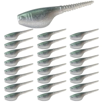 Crappie Lures Kit - Soft Plastic Lures for Trout, Bass, Panfish & Bluegill - 24 Packs - color: Green-pumpkin