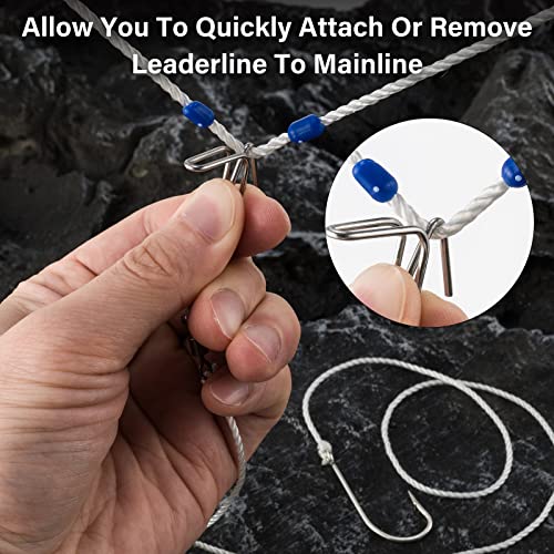 Dr.Fish 10 Pack Trotline Clips Stainless Steel Snap Lure Clips Fishing Snaps Longline Clips Catfish Tuna Clips Quick Change Fishing Clips - color: white nickel(1-9/10")