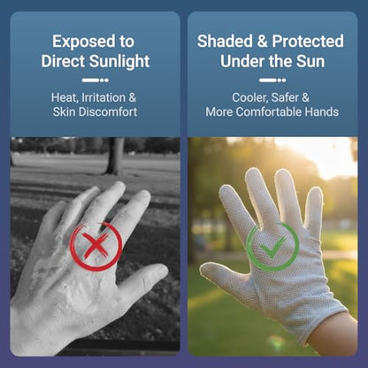 Men Summer Driving Gloves Breathable UV Sun Gloves Light Weight Cotton Gloves - color: Black