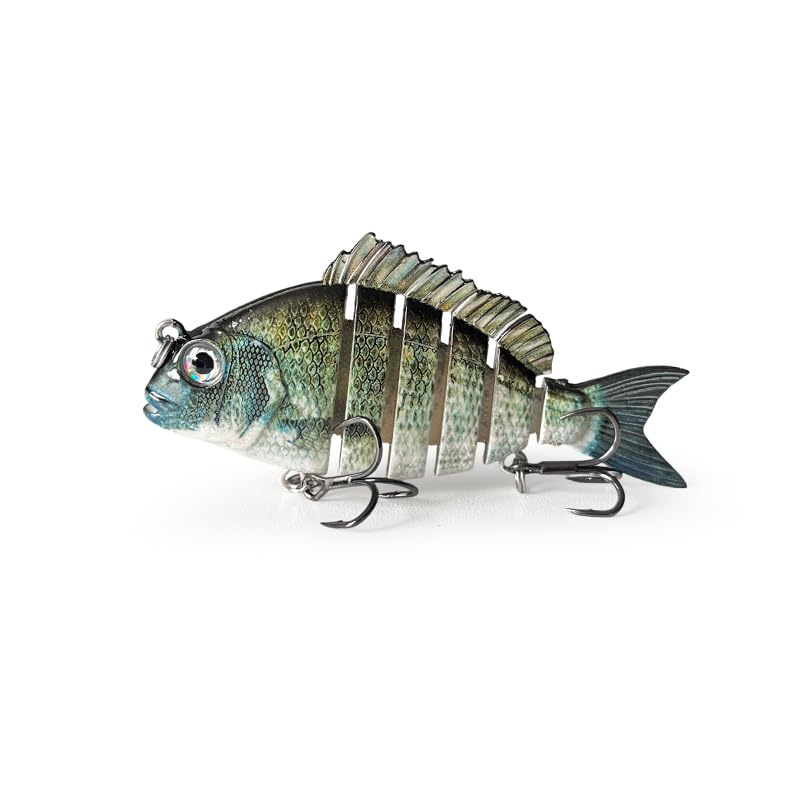 3pcs Multi-Jointed Panfish Bluegill Swimbait Hard Sinking Bass Fishing Lure with Sharp Treble Hooks, Lifelike Fishing Lures for Bass Trout Walleye Crappie, Amazing Swimbaits Gift - color: 04-3.15inches