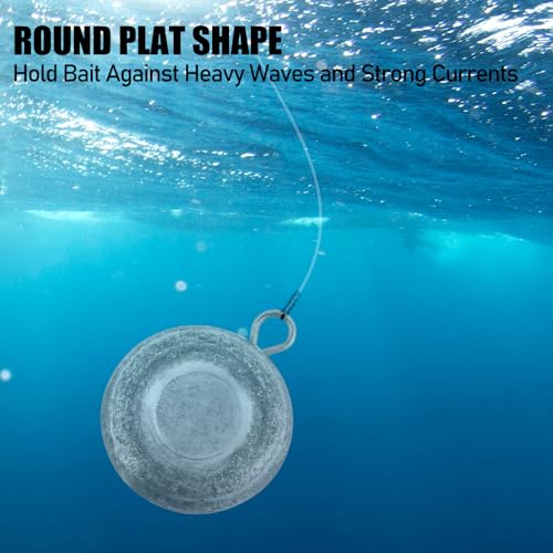 Dr.Fish Fishing Coin Sinkers Lead Fishing Weights Disc Weights No Roll Freshwater Saltwater River Bank Surf Fishing Catfishing - size: 4oz/5 Pack