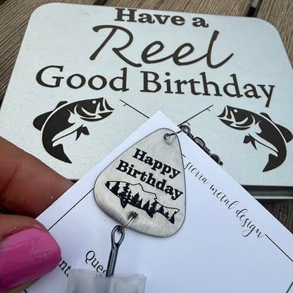 Birthday Gift Fishing Lure Bday Gift for Him Birthday Fisherman Happy Birthday Reel Good Birthday