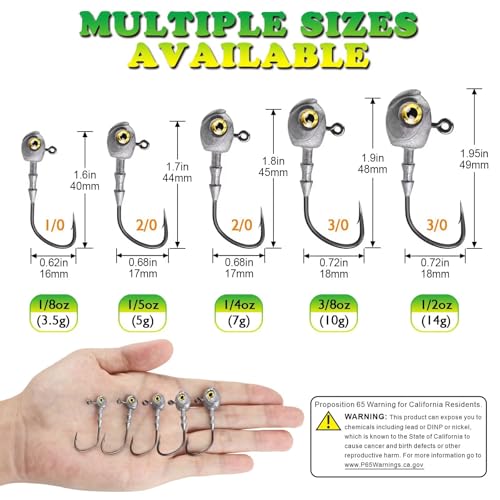 LUCKYFISHING Swimbait Jig Head 40/30/25/20/15Pcs Freshwater Saltwater Jig Heads for Bass Walleye Trout Fishing Gifts for Men 1/8oz 1/5oz 1/4oz 3/8oz 1/2oz - color: Natural Color: 1/5oz(5g)-2/0-15Pcs