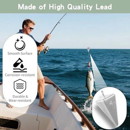 Pyramid Sinkers -18 Pieces - Tangle-Free Saltwater Surf Fishing Weights with 2PCS Sinker Slider for Ocean, Beach, Pier Fishing Gear Tackle - style: 18pcs-4oz