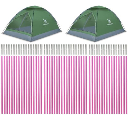 DIY Tent Pole, Replacement Tent Pole, Greenhouse Hoops,Telescopic Rod,Long Approximately 52ft, Diameter - 6.5mm,36 Pack, for Hiking Camping Backpacking Tent - color: 17 inches- 36 packs (Pink)