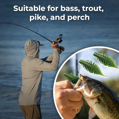 TPE Bait, 2.55" Soft Plastic Worms Lures, Dice Baits for Bass Trout Pike, Freshwater & Saltwater Fishing Lures, 10pcs with Bite Resistance & Lifelike Swimming Action