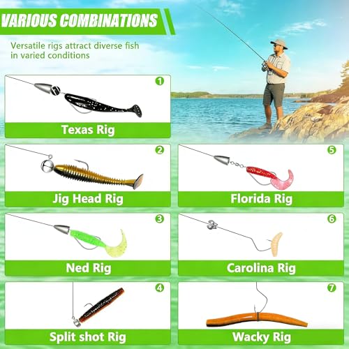 Fishing Lures, 110Pcs Tackle Box with Tackle Included, Crankbaits, Spoon, Frogs, Minnows, Worm Bait, Hooks, Weights & Other Accessories, Freshwater Lure Kit for Bass Walleye Trout