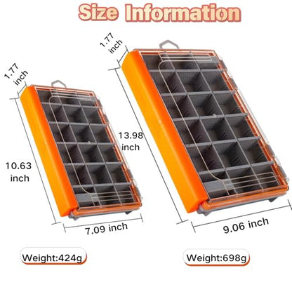 Fishing Tackle Box Tray Lure Box and Terminal Tackle Storage Waterproof Tackle Box Organizer with Removable Dividers 3600 3700 Box (3700-Large Size) - size: 3700-Large Size