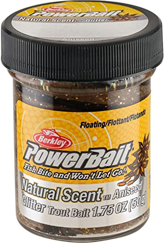Berkley PowerBait Natural Glitter Trout Fishing Dough Bait - color: Black Brown - Aniseed Scent, style: Fishing-attractants