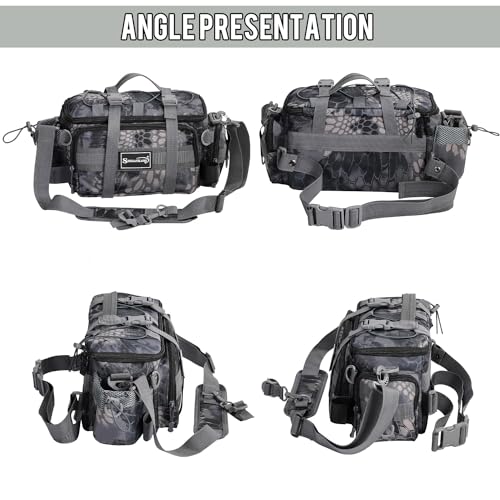 Sougayilang Fishing Tackle Bags - Fishing Tackle Storage Bags for Saltwater or Freshwater Fishing Gear - Padded Shoulder Strap - Tackle Box Bag Fishing Bag(Grey) - color: Grey without a 3600 Tackle Tray