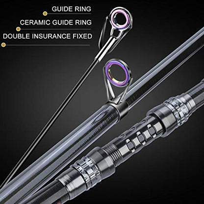 Sougayilang Telescopic Fishing Rod Reel Combos with Carbon Fiber Fishing Pole Spinning Reels and Fishing Accessories - color: Only Fishing Rod and Reel, size: 8.86 Ft Rod + XY 4000 Reel