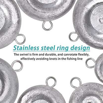 Disc Sinkers Fishing Weights Coin Weight Saltwater Fishing Weight sSinker Surf Fishing Inline Trolling Bottom Drifting Catfish Weight Sinker Fishing Tackle Gear 1oz 2oz 3oz 4oz 5oz 6oz 8oz - style: 4oz - 7pcs