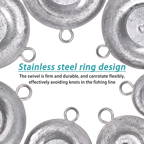 Disc Sinkers Fishing Weights Coin Weight Saltwater Fishing Weight sSinker Surf Fishing Inline Trolling Bottom Drifting Catfish Weight Sinker Fishing Tackle Gear 1oz 2oz 3oz 4oz 5oz 6oz 8oz - style: 3oz - 7pcs