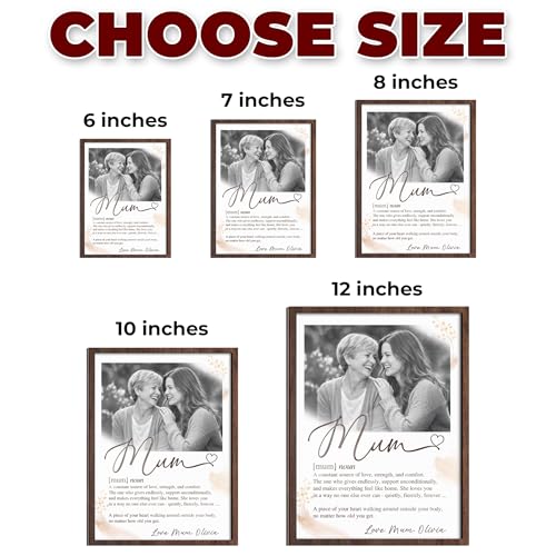 Personalized Mom Definition Wooden Picture Frame, Custom Mum Photo Plaque Gifts for Mother's Day, Love Mum Gift from Son and Daughter, Sentimental Birthday Presents for Mom, Nana, Grandma, Wife - color: 0. Mom-06