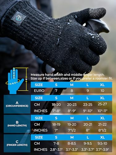 DexShell Waterproof Knit Gloves, Wet-Grip Touchscreen | Waterproof membrane, wet-grip palm and touchscreen for cool wet weather - size: Large