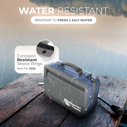 Reaction Tackle Deluxe Bait Binder, Water Resistant Soft Bait Storage System for Soft Plastics and Rigs with Zippered Sleeves, 4 Sleeves Double Pocket - size: 4 Sleeves Double Pocket