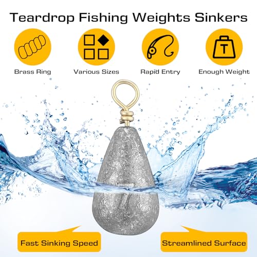 Soulchen 160 Pcs Fishing Weight Sinkers Kit with Tackle Box Bass Casting Drop Shot Egg Pyramid Split Shot Fishing Weight Sinkers for Saltwater Freshwater Catfish Bass