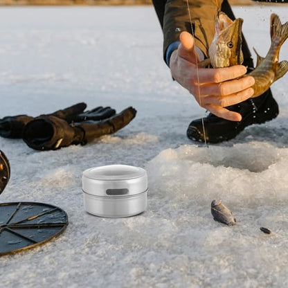 Alasum Stainless Steel Bait Storage Box Round Worm and Maggot Holder Portable Fishing Tackle Storage Case for Outdoor Camping and Live Bait Preservation