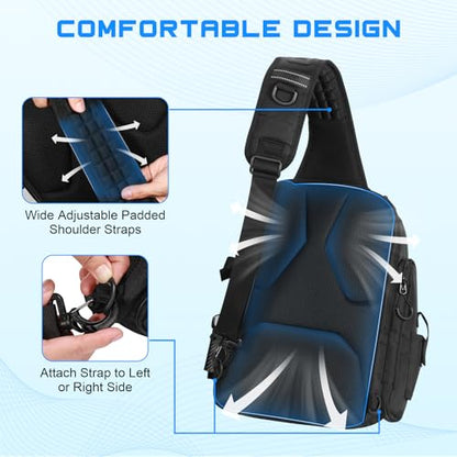 18L Fishing Sling Bag with Removable Lure Wraps and Rod & Beverage Holder, Tackle Bag for Fishing Gear - color: A: 18L Sling Bag