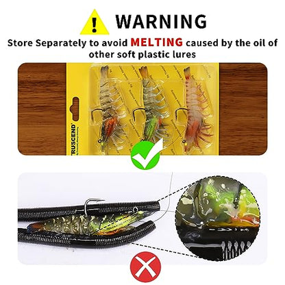 TRUSCEND Duramax Pre-Rigged Saltwater Fishing Lures with BKK Jig Hooks, Easy Catch 10X Tear-Resistant TPE Soft Swimbait for Redfish Grouper Striper Bass Trout Crappie Walleye, Weedless Freshwater Bait - color: A2-3"-0.3oz