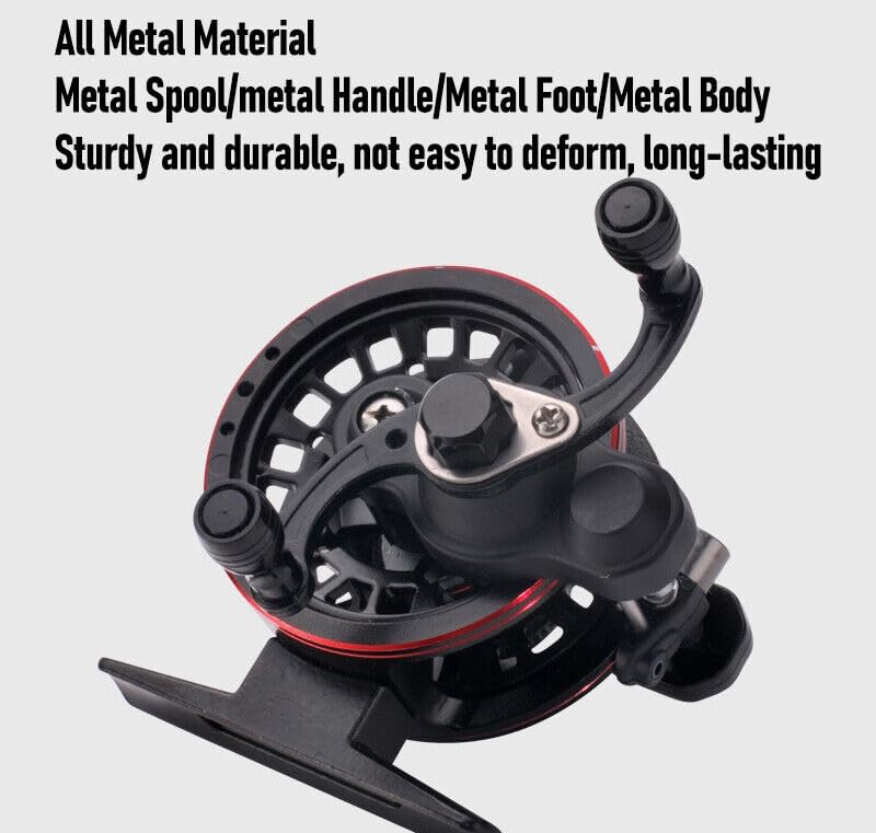 Metal Ice Fishing Reel High Speed 3.0:1, 3+1BB Inline Ice Fishing Reels