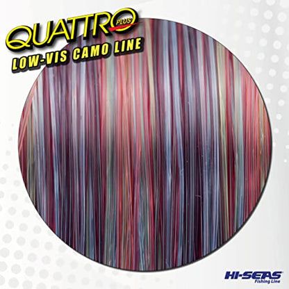 HI-SEAS Quattro Monofilament Fishing Line - Low-vis 4 Color Camo, Strong & Durable Performance Saltwater Main Line - style: 80 Lb Test, 0.90 Mm Dia, 1200 Yd