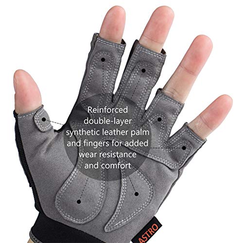 BASSDASH Astro Fishing Gloves Men’s Women’s Fingerless Gloves for Game Fishing Kayaking Paddling Sailing MTB - color: Contour, size: Large