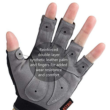 BASSDASH Astro Fishing Gloves Men’s Women’s Fingerless Gloves for Game Fishing Kayaking Paddling Sailing MTB - color: Contour, size: Large