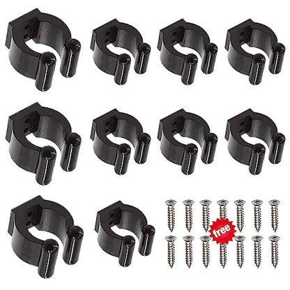 Pool Cue Holder, 10 Pieces Plastic Fishing Pole Rod Holder Clips - Black Pool Stick Holder Billiards Cue Stick Holder Clips for Wall Snooker Cue Locating Clips (10pcs black)