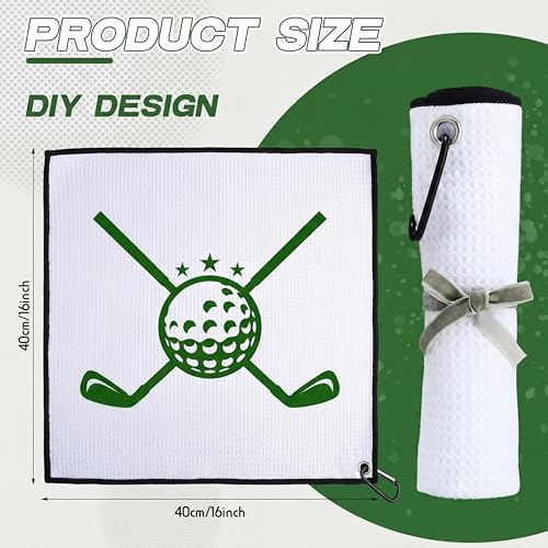 Batiyeer 12 Pcs Golf Towel Bulk for Golf Bags Microfiber Fabric Towel with Clip Waffle Pattern, Fitness, Camping, Hiking, Yoga - color: White