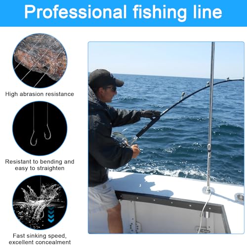2 PCS Elastic Fishing String Nylon Invisible Thread 0.2mm Length 656 Feet Per Spool Stretchy Fishing Line for Salmon Sturgeon Catfish