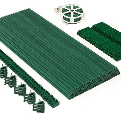 MAXPACE 249pcs Garden Stakes Kit: Includes 80 Sets of Fiberglass Plant Sticks Supports & Accessories for DIY 4ft, 5ft, 6ft, 7ft Stakes for Tomato, Vegetables, Indoor & Outdoor Gardening Supplies - size: 17inch 80pcs