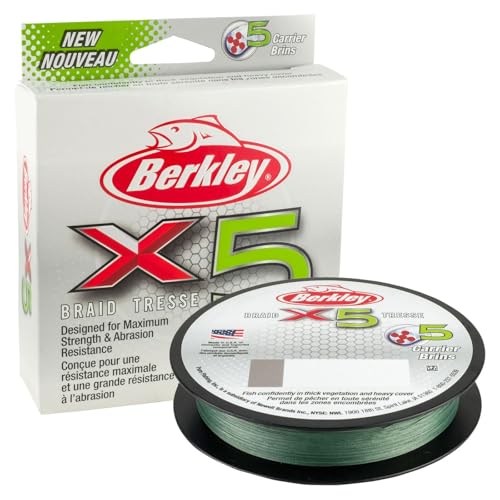 Berkley x5 Braid Fishing Line - color: Low-Vis Green
