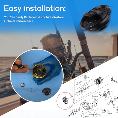 XTPTFABS J36-2901 Drag Knob Compatible with Daiwa BG3500 Saltwater Spinning Reel and BG4000 Saltwater Spinning Reel (1Pcs Black)