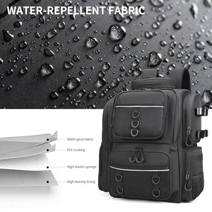 WANOON Fishing Backpack, fishing bag with Rod Holders. Large tackle Backpack Strong Materials - color: Black, size: 42L-Without Tackle Boxes