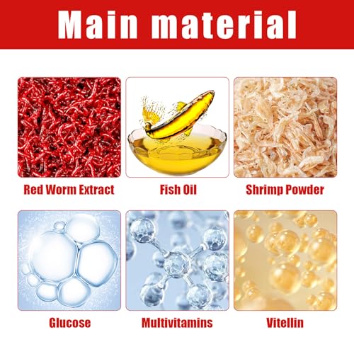 Red Worm Liquid, Red40 Ink Fishing Liquid, Red Worms Fish Attractant, Fishing Scent Attractant for Trout, Cod, Carp, and Sea Bass