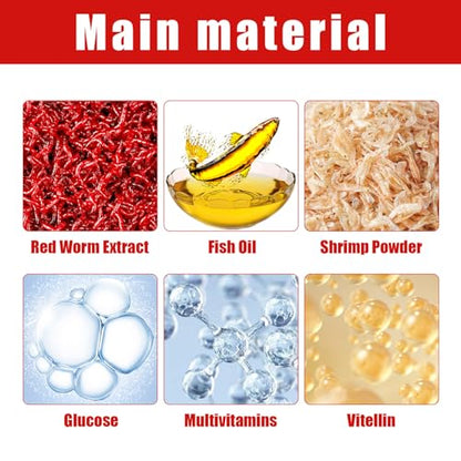 Red Worm Liquid, Red40 Ink Fishing Liquid, Red Worms Fish Attractant, Fishing Scent Attractant for Trout, Cod, Carp, and Sea Bass