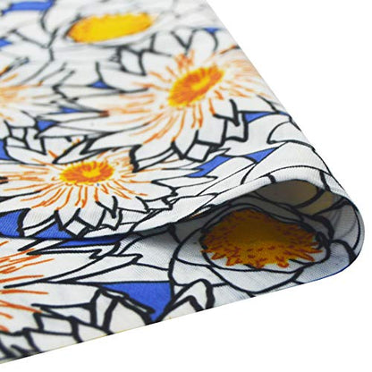 Obacle Seamless Face Mask Rave Bandana Men Women for Dust Sun Wind Protection - color: Flower White Yellow Blue