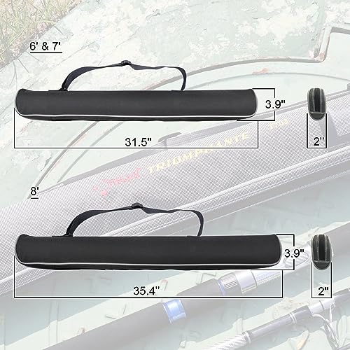 Fiblink 3-Piece Spinning Rod Heavy Spinning Fishing Rod Portable Fishing Rod Graphite Spin Rod (30-50 Pound Test) - size: 7'