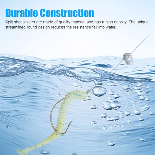 Split Shot Sinker Fishing Weights, 120pcs Removable Round Split Shot Fishing Line Sinkers Clip On Weights for Freshwater Saltwater Fishing - size: Mix Sizes 135pcs