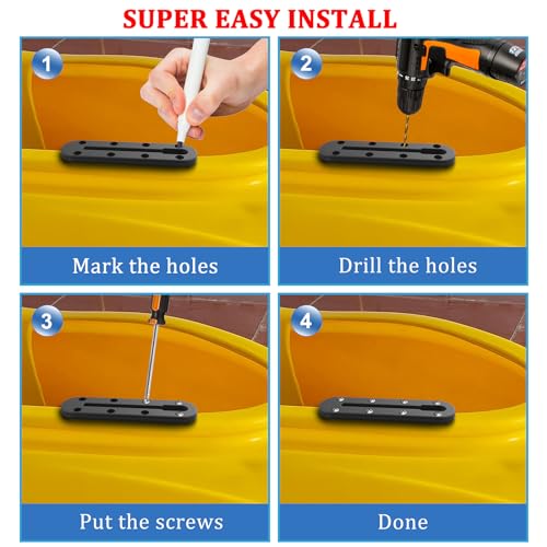 Huntury Kayak Track, Kayak Low Profile Track, Kayak Rail, Kayak Accessories Mount Track, Kayak Gear Track for Fishing Rod Holder, Fish Finder, Cup Holder, Anchor Cleats - size: 7" Length (Pack Of 2)