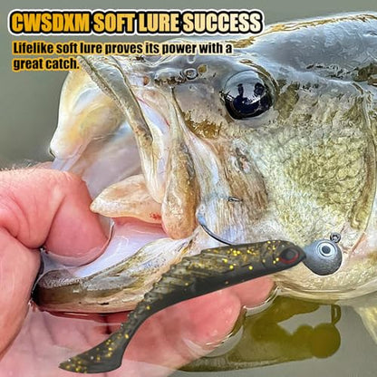 Fishing Soft Lures Paddle Tail Swim Baits Plastic Baits Crappie Walleye Trout Bass Fishing Baits for Jig Heads Saltwater/Freshwater 40PCS - color: Style A