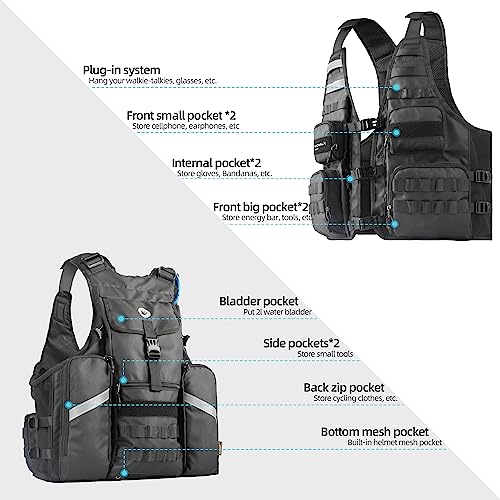 Rhinowalk Fishing Photography Vest with Multi Pockets Outdoor Jackets for Hunting, Hiking, Climbing, Traveling