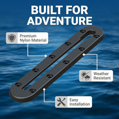 Kayak Track Rail - Low Profile Design for Fishing Rod,Cup Holders and Paddle Holders | High-Strength Nylon & Stainless Steel 304 | Kayak Accessories Mount Track & Rail System for Kayak - style: 9inch,2pcs