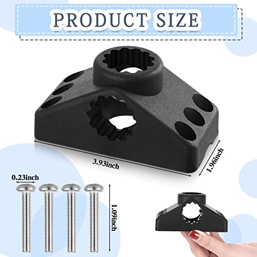 2 Pcs Locking Side Deck Mounting Bracket Side Deck 1.96'' x 3.93'' Fishing Rod Bracket Flag Pole Bracket Kayak Fishing Rod Pole Holder Support Fishing Tool with Hardwares for Boat Wall House, Black